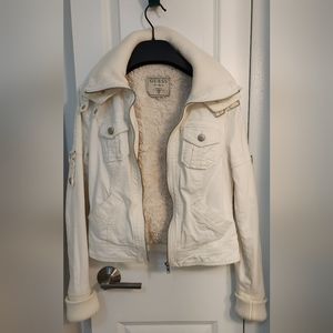 Guess Women Bomber Jacket. Small size. White/ Creme color